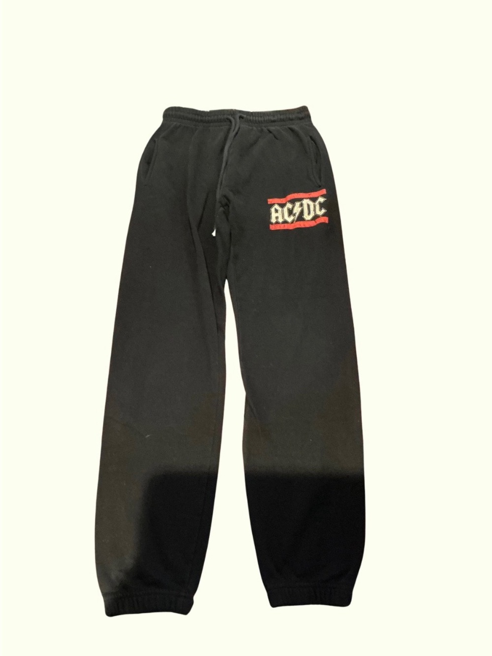 AC/DC Black Sweatpants with Red & White Logo
